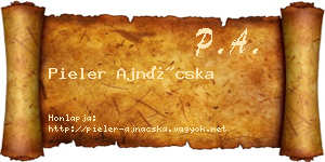 Pieler Ajnácska névjegykártya